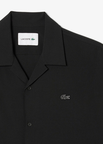Черная кэжуал рубашка однотонная Lacoste