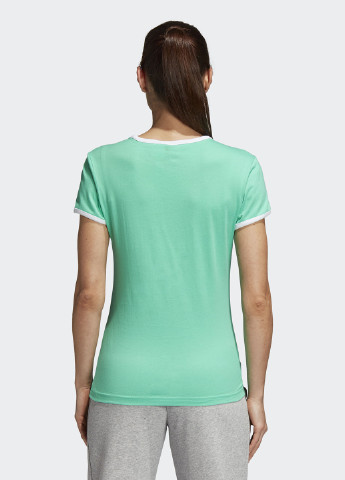Голубая летняя футболка с коротким рукавом adidas