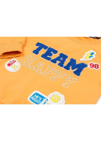 Темно-синій демісезонний набір дитячого одягу "team happy" (12150-128b-yellow) Breeze