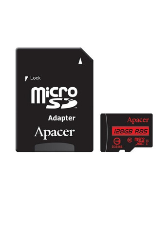 Карта пам'яті microSDXC 128GB C10 UHS-I U1 (R85MB / s) + SD-adapter (AP128GMCSX10U5-R) Apacer карта памяти apacer microsdxc 128gb c10 uhs-i u1 (r85mb/s) + sd-adapter (ap128gmcsx10u5-r) (135316885)