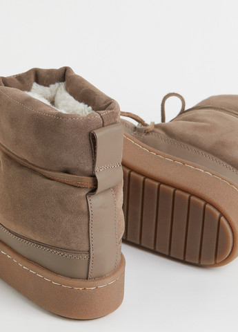 Зимние ботинки H&M со шнуровкой из натуральной замши