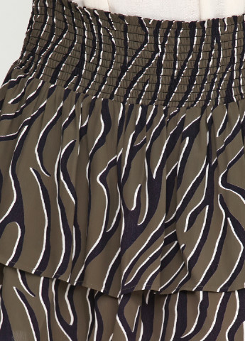 Оливковая (хаки) кэжуал с анималистичным узором юбка Minimum мини