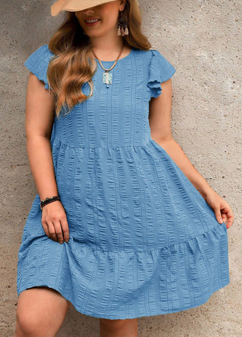 Блакитна кежуал сукня а-силует SHEIN однотонна