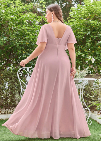 Блідо-рожева святковий сукня кльош SHEIN однотонна