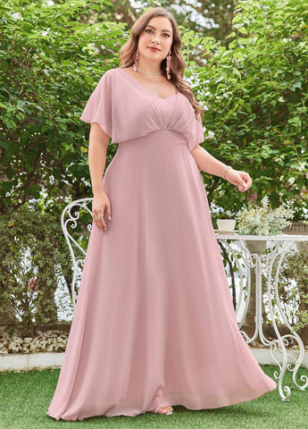 Блідо-рожева святковий сукня кльош SHEIN однотонна