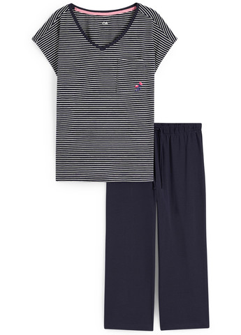 Темно-синяя всесезон пижама (футболка, капри) футболка + капри C&A