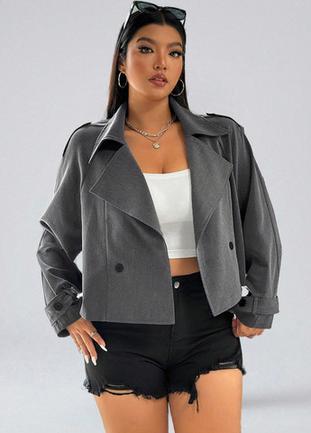 Серая демисезонная куртка SHEIN