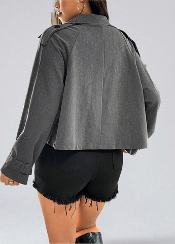 Серая демисезонная куртка SHEIN