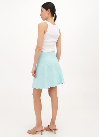 Бирюзовая кэжуал однотонная юбка Joie Clair а-силуэта (трапеция)