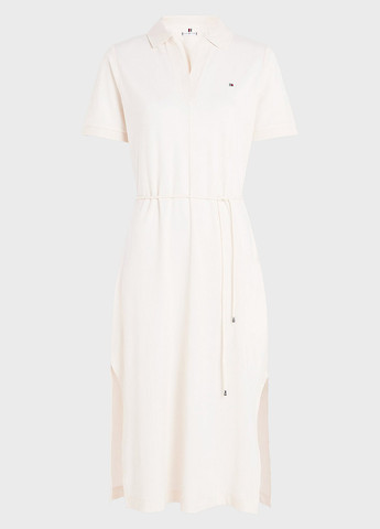 Світло-бежева кежуал сукня поло Tommy Hilfiger однотонна