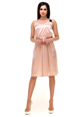 Светло-розовое кэжуал платье Olsa однотонное