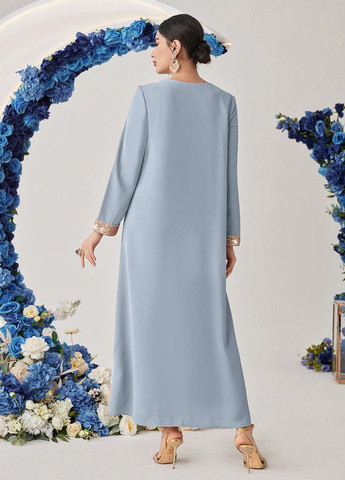 Блакитна святковий сукня а-силует SHEIN однотонна