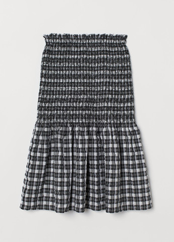 Черно-белая кэжуал в клетку юбка H&M клешированная