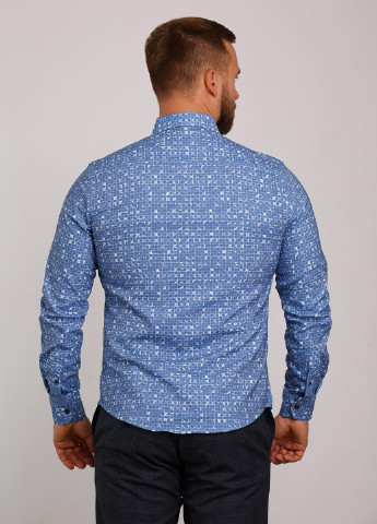 Светло-синяя кэжуал рубашка в клетку Trend Collection