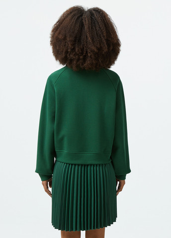 Зеленое спортивное, кэжуал платье плиссированное Lacoste однотонное