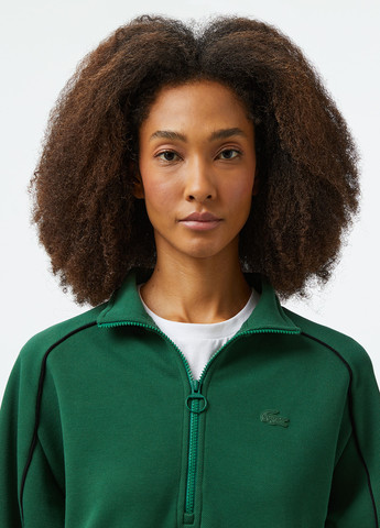 Зеленое спортивное, кэжуал платье плиссированное Lacoste однотонное