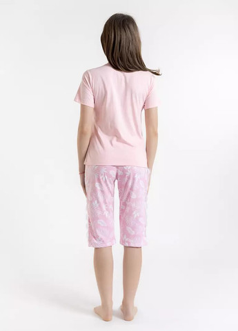 Розовая всесезон пижама (футболка, капри) футболка + капри BBL