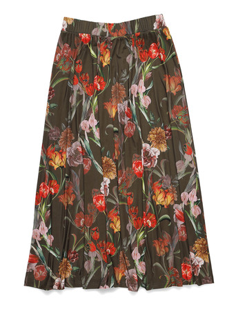 Оливковая (хаки) кэжуал цветочной расцветки юбка Ilse Jacobsen