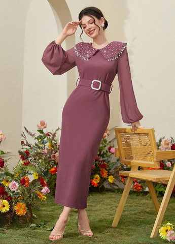 Лілова святковий, кежуал сукня силуетна SHEIN однотонна