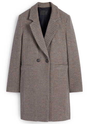 Коричневое демисезонное Пальто двубортное C&A