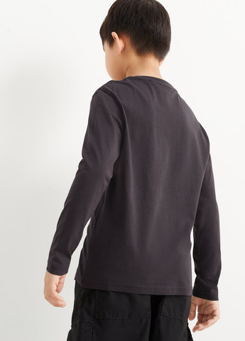 Темно-серый демисезонный кэжуал лонгслив C&A с надписями