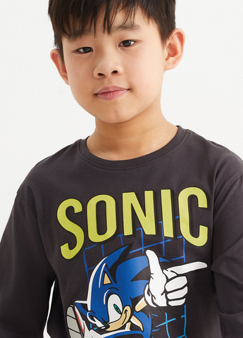 Темно-серый демисезонный кэжуал лонгслив C&A с надписями