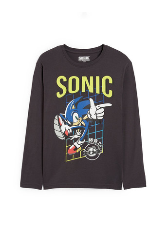 Темно-серый демисезонный кэжуал лонгслив C&A с надписями