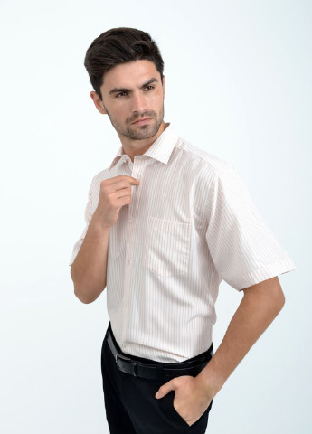 Молочная кэжуал рубашка в полоску Ager с коротким рукавом