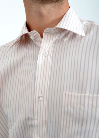 Молочная кэжуал рубашка в полоску Ager с коротким рукавом