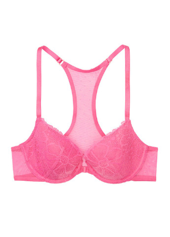 Розовый бюстгальтер Victoria's Secret с косточками полиамид, гипюр
