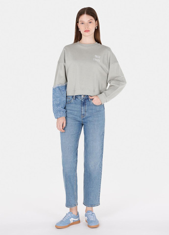 Сірий світшот Colin's напис бахрома (336147530)