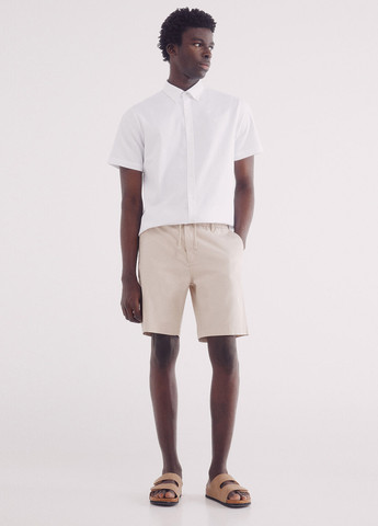 Белая кэжуал рубашка однотонная Springfield