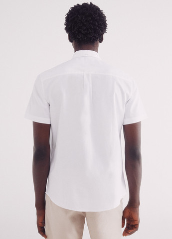 Белая кэжуал рубашка однотонная Springfield