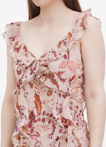 Светло-розовое кэжуал платье Motivi с цветочным принтом