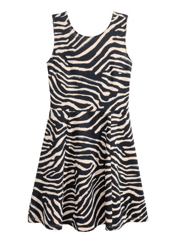 Комбінована кежуал коротка трикотажна сукня H&M зебра