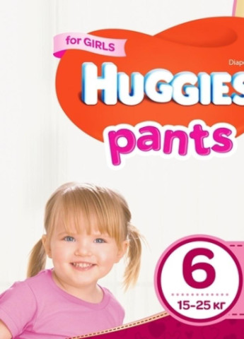 Подгузник Pants 6 для девочек (15-25 кг) 60 шт (5029053564135) Huggies (207383710)