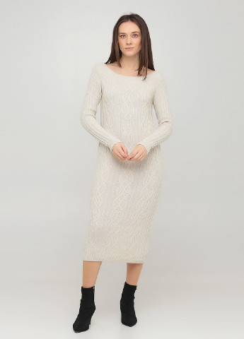 Светло-бежевое кэжуал платье платье-свитер Park Hande меланжевое