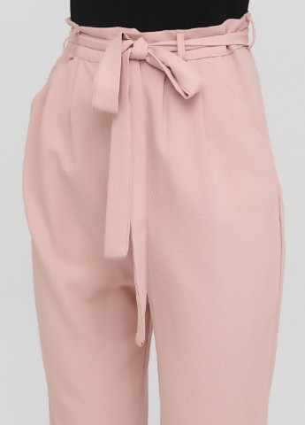 Розовые кэжуал летние укороченные, каррот брюки Bebe Plus