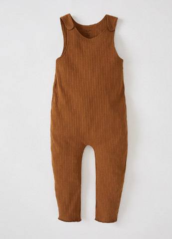Комбінезон DeFacto комбінезон-брюки однотонний коричневий кежуал трикотаж, бавовна