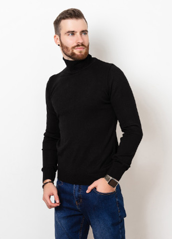 Черный демисезонный свитер мужской джемпер ISSA PLUS GN4-57