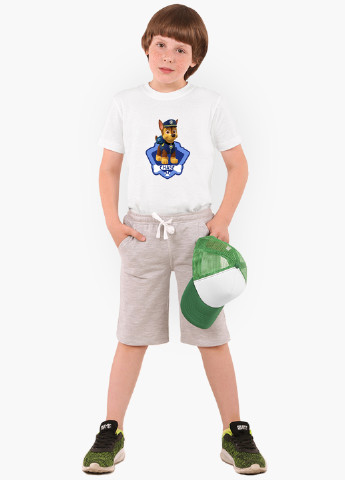 Белая демисезонная футболка детская щенячий патруль (paw patrol)(9224-1610) MobiPrint