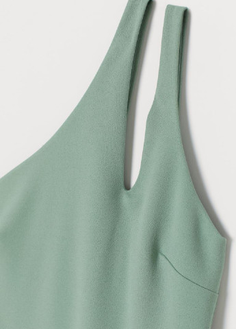 Светло-зеленое кэжуал платье на одно плечо H&M однотонное