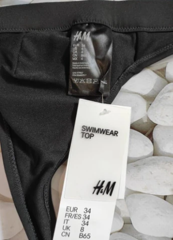 Чорний топ купальний, ліф, верх купальника H&M
