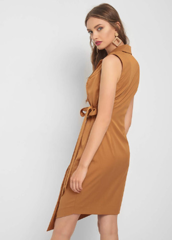 Светло-коричневое кэжуал платье на запах Orsay однотонное