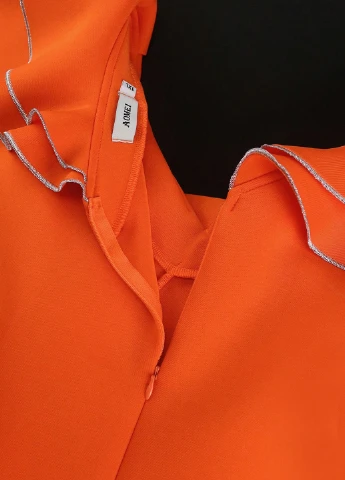 Оранжевое кэжуал платье а-силуэт SHEIN однотонное