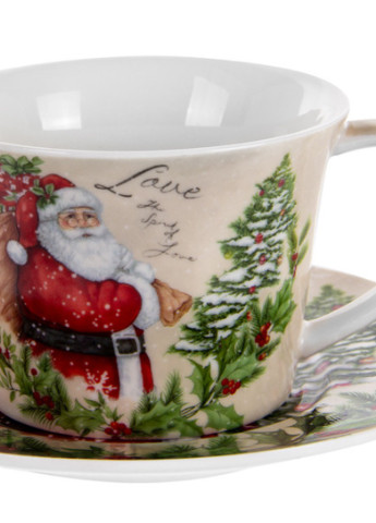 Чашка з блюдцем чайна Різдво 924-655 220 мл Lefard (253614857)