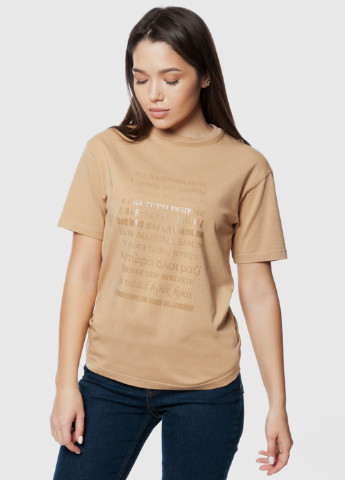 Бежевая летняя футболка женская Arber T-shirt W Overs WF8