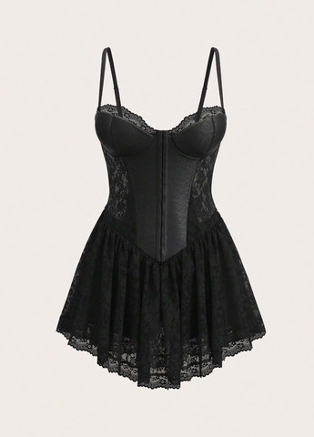 Черное домашнее, откровенный платье SHEIN однотонное