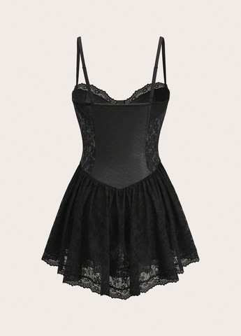 Черное домашнее, откровенный платье SHEIN однотонное