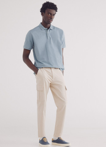 Бирюзовая футболка-поло для мужчин Springfield однотонная